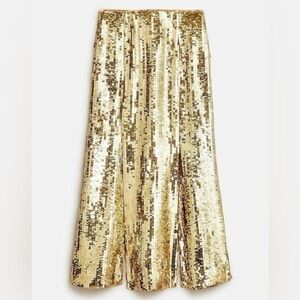 J. Crew Collection Gold Sequin Midi Skirt